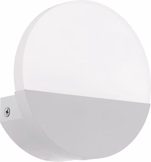 Loops White LED Wall Light with Satined Plastic Shade and Included Bulb