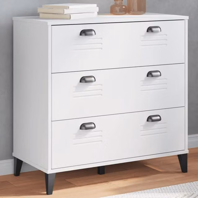 Berkfield Home VIKEN Freestanding Drawer Cabinet in White Matt MDF – 1
