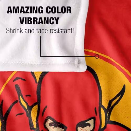 LOGOVISION DC Flash Circle Silky Touch Super Soft Fleece Throw Blanket, Multicolour, W: 91.44 cm, H: 147 cm – 3