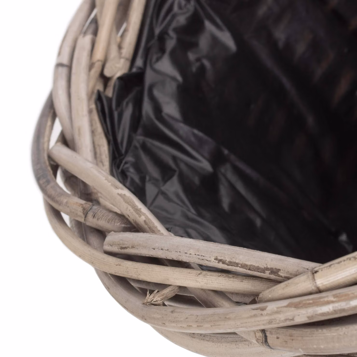 Red Hamper Brown Tapered Round Rattan Planter with Plastic Lining, Small – 4