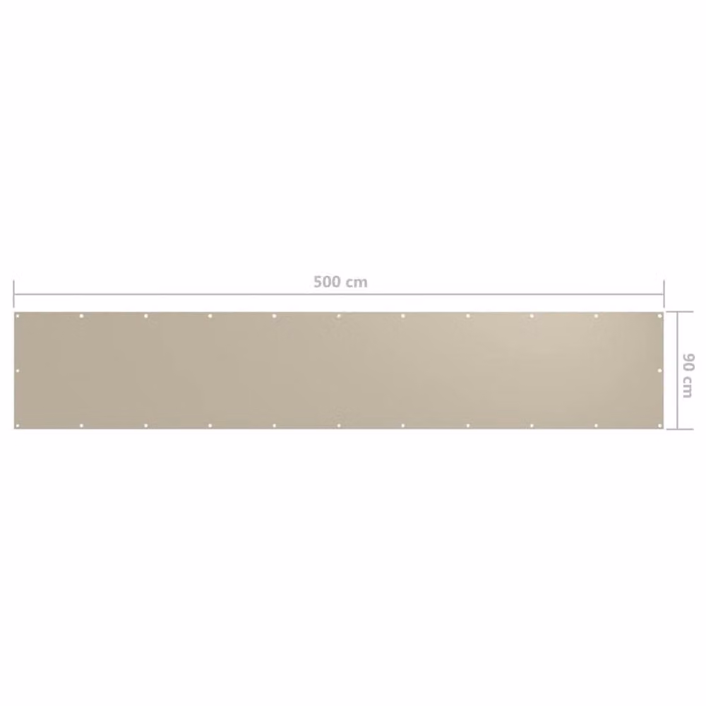 Berkfield Home Balcony Screen in Beige Oxford Fabric, W: 90 cm, L: 500 cm – 2