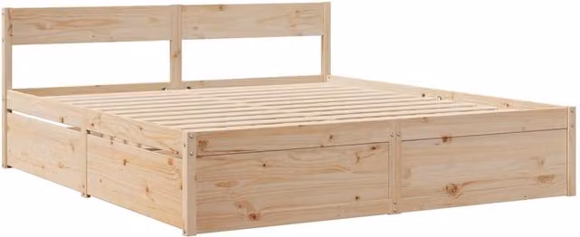 Berkfield Home Modern Solid Wood Pine Bed Frame in Natural Brown, W/D/H: 200 x 78 x 205.5 cm – 1