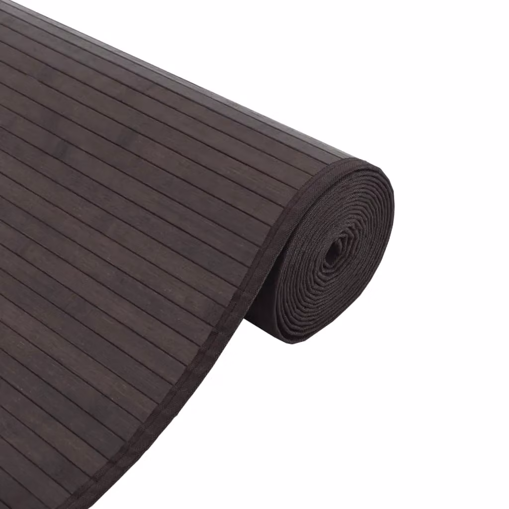 Berkfield Home Rectangular Bamboo Rug in Brown, W/D/H: 70 x 200 cm – 4