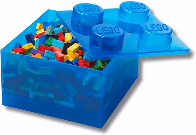 LEGO Stackable 4 Brick Storage Boxes in Blue – 1
