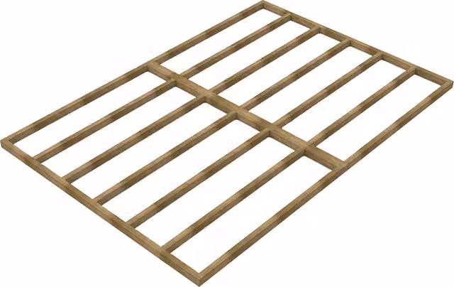 Forest Garden Brown Wooden Shed Base for Overlap Sheds, W: 354 cm, D: 241.6 cm