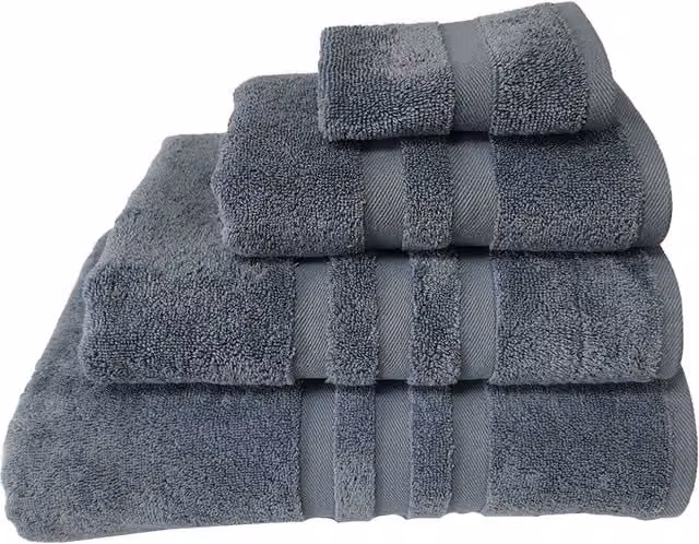 Divante Fluffy Cotton Terry Hand Towel in Slate Blue