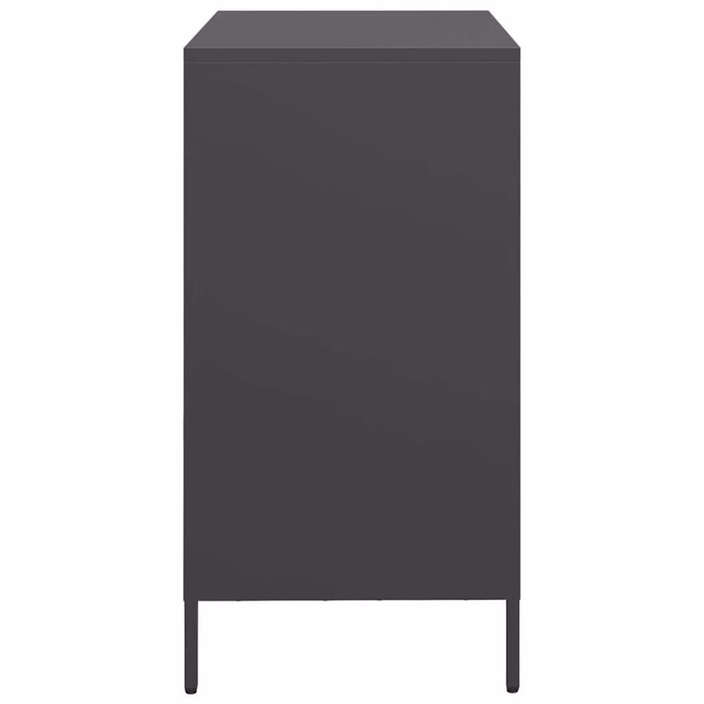 Berkfield Home Black Matt Metal Sideboard W: 68 cm, D: 39 cm, H: 73.5 cm – 3