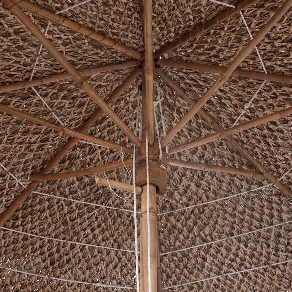 Berkfield Home Brown Bamboo Parasol with Banana Leaf Roof, Diameter: 210 cm – 2
