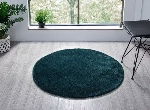 Desire Rugs Plain Modern Square Washable Non-Slip Area Rug, Green, W/D: 100 x 100 cm