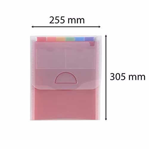 Exacompta Crystal Vertical Multipart Expanding Case, Transparent, W: 25.5 cm, H: 30.5 cm, for A4 Documents – 2