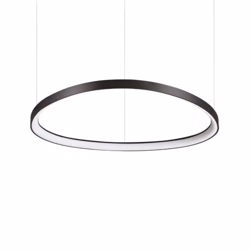 Ideal Lux Gemini LED Integrated Ring Pendant Ceiling Light, Black, Warm White 2700K, Width: 81 cm – 1