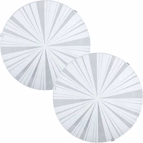 Loops 2 Pack Modern White Wall and Ceiling Light with Satin Glass and E27 Socket