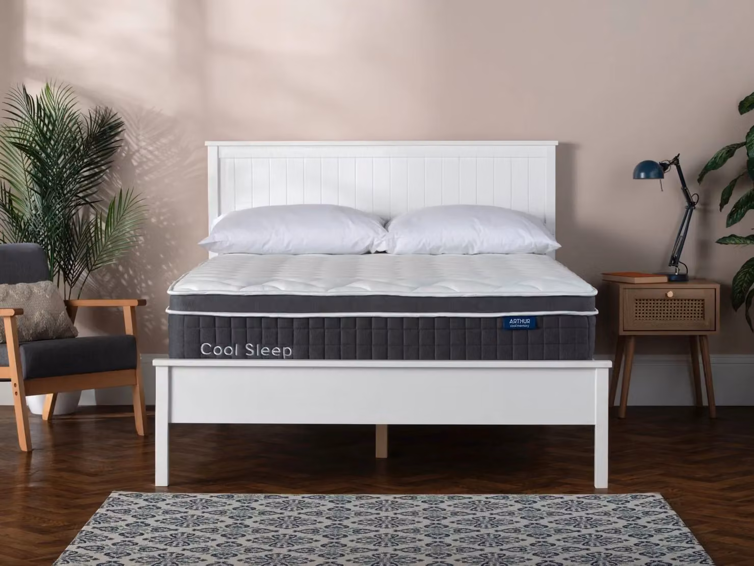 Arthur Sleep Cool Gel Hybrid Memory Foam Mattress, Medium Firm, White, W: 140 cm x D: 200 cm – 2