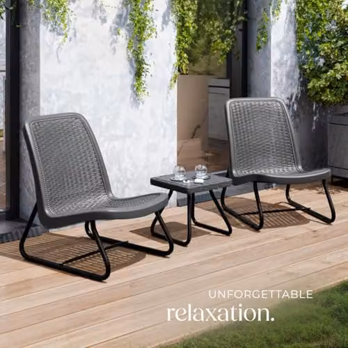 tectake Grey Rattan Garden Furniture Set with 2 Upholstered Lounge Armchairs and 1 Outdoor Coffee Table featuring a Powder Coated Steel Frame – 8