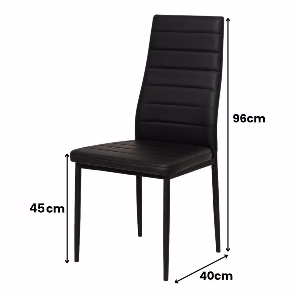 KOSY KOALA Black Marble Effect Dining Table and 6 Chairs Set in Black – 2