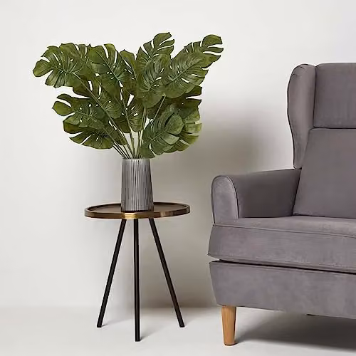 HOMESCAPES Green Artificial Monstera Leaf Single Stem, 68 cm Tall – 3