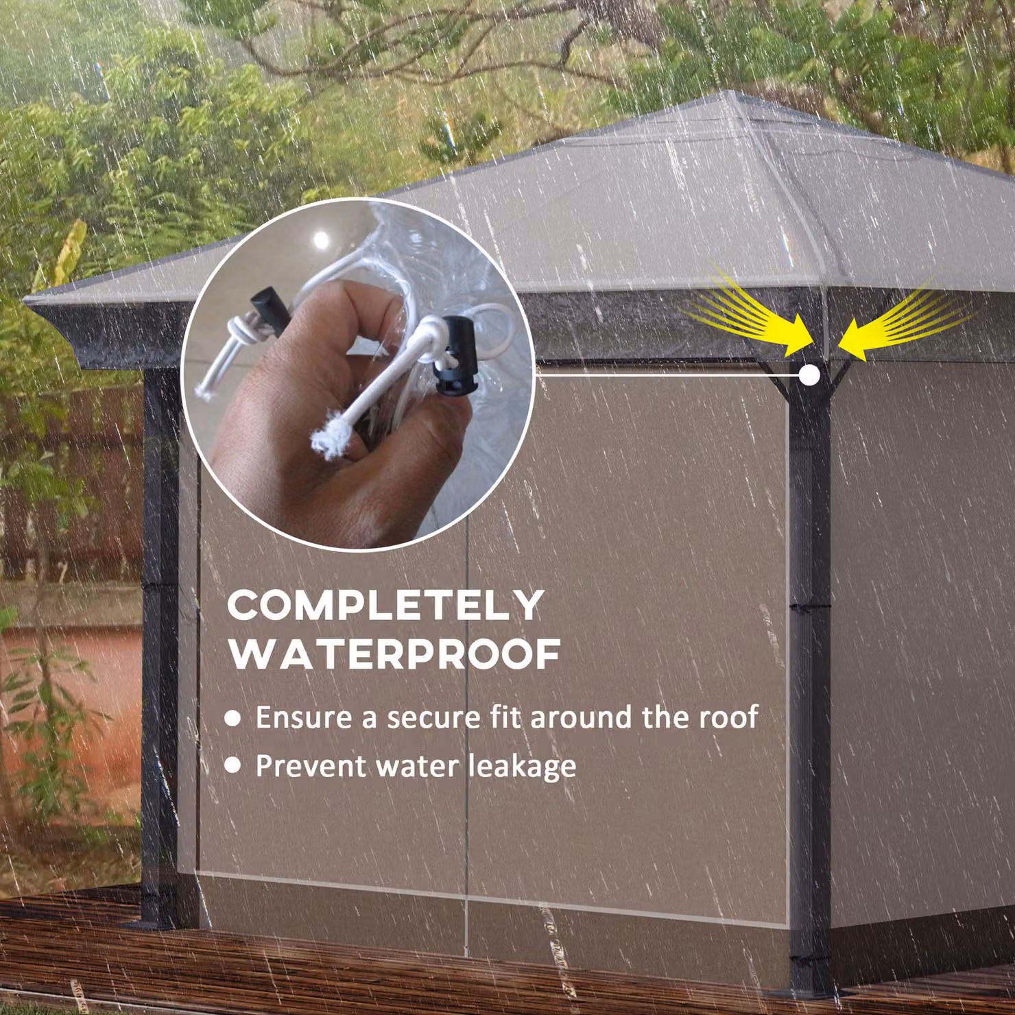 Outsunny Transparent Waterproof Gazebo Protective Cover for Canopy and Tents, W x W: 300 x 300 cm – 2