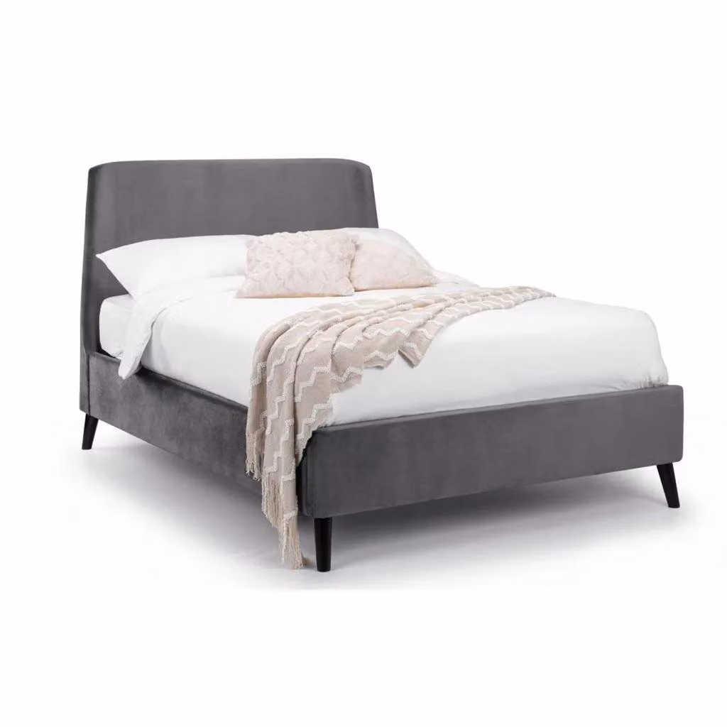 Ashfield Grey Velvet Premium Curved Upholstered Bed Frame - King Size 180 x 200 cm – 2