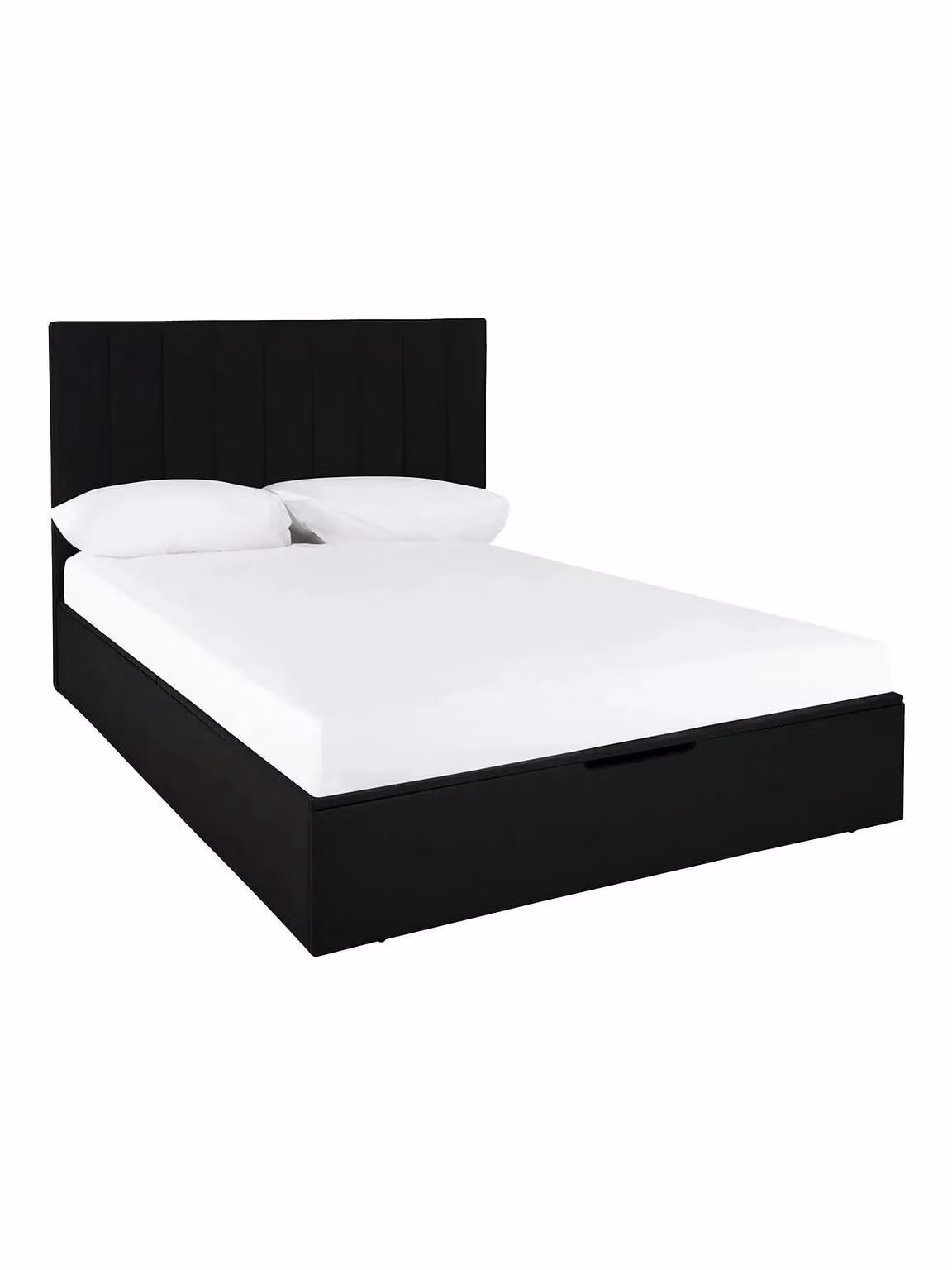 Nova Faux Leather Upholstered Double Ottoman Storage Bed in Black