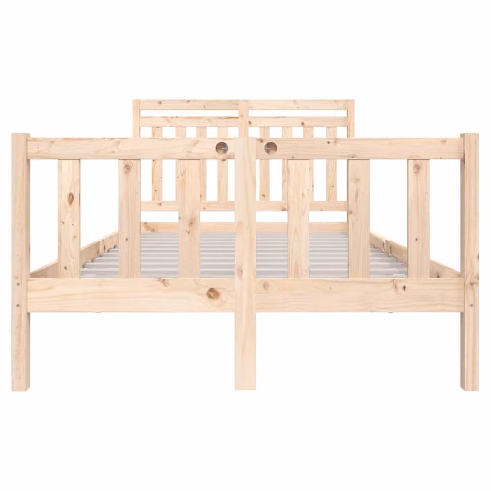 Berkfield Home Rustic Solid Pine Bed Frame, Brown, W/D/H: 140 x 200 cm – 2