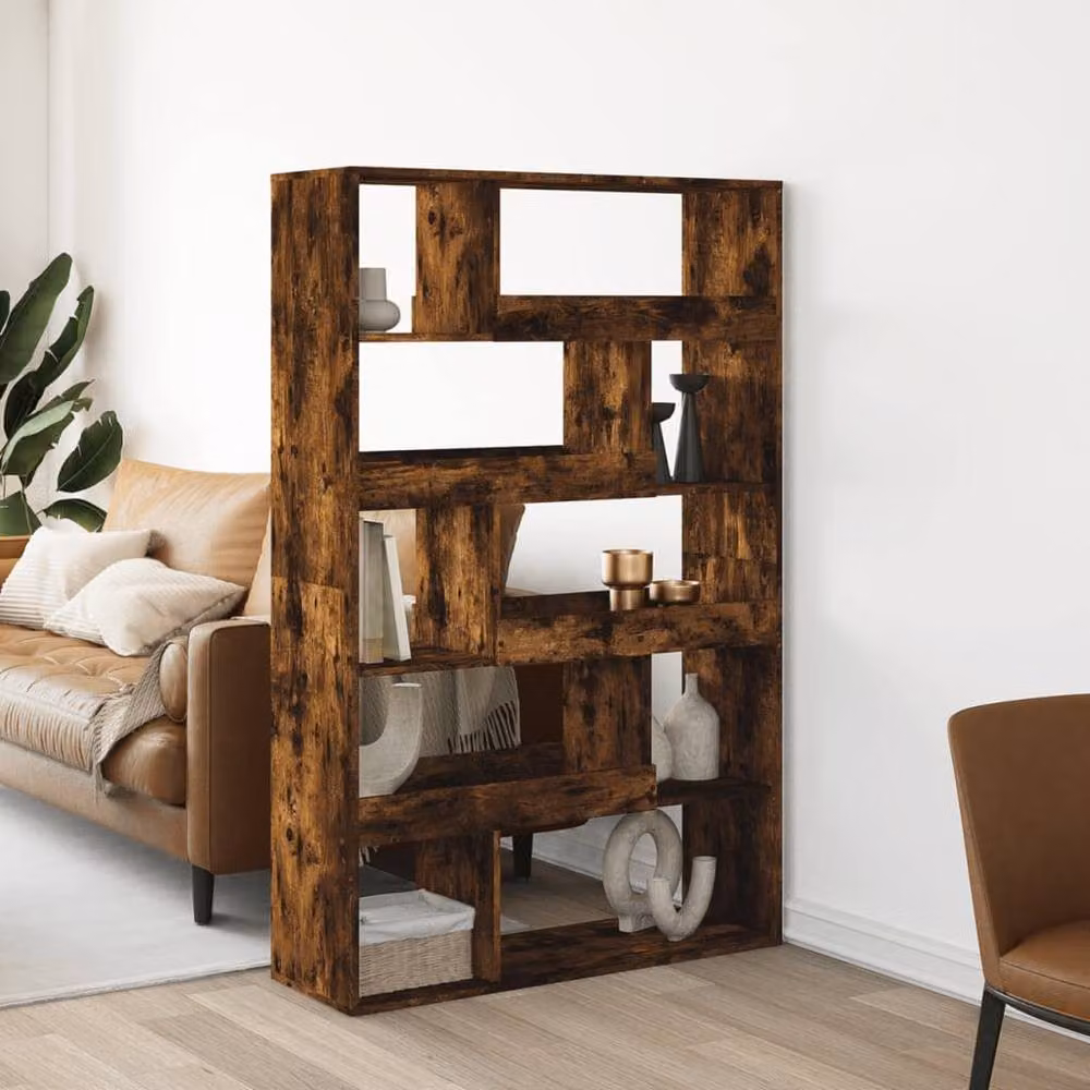 Berkfield Home Smoked Oak Room Divider in Brown, W/D/H: 100 x 33 x 156.5 cm – 2