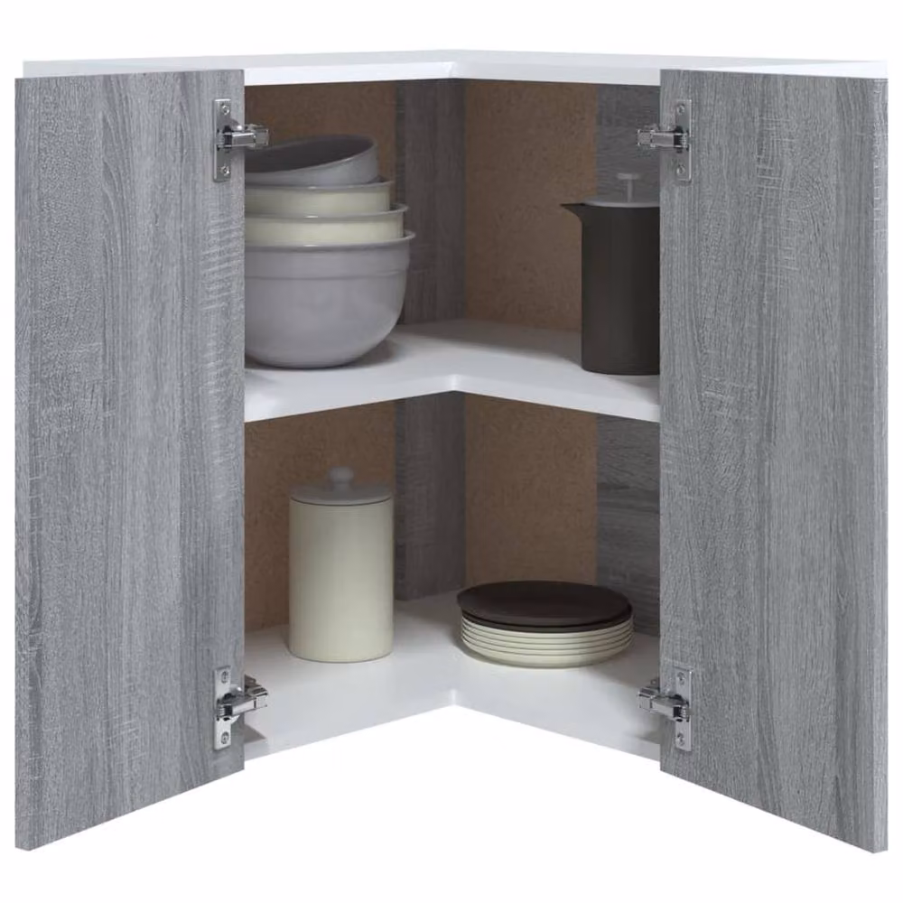 Berkfield Home Grey Sonoma Hanging Corner Cabinet W/D/H: 57 x 57 x 60 cm – 3