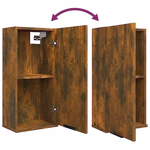vidaXL Modern Wall-mounted Bathroom Cabinet in Brown, W/D/H: 32 x 20 x 67 cm – 4