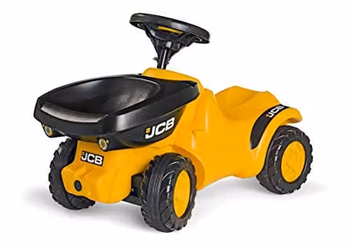 Rolly Toys JCB Mini Trac Ride-On Sand Vehicle with Light and Sound, Yellow