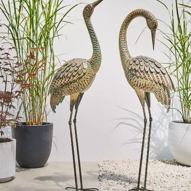 Wyld and Coco Brown Crane Figurine, Height: 97 cm – 1
