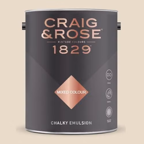 Craig & Rose 1829 Chalky Emulsion Paint in Pale Mortlake Cream, 5 l