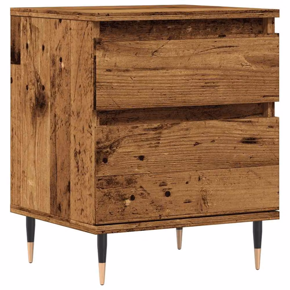 Berkfield Home Modern Bedside Cabinet in Brown Old Wood, W/D/H: 40 x 35 x 50 cm – 3