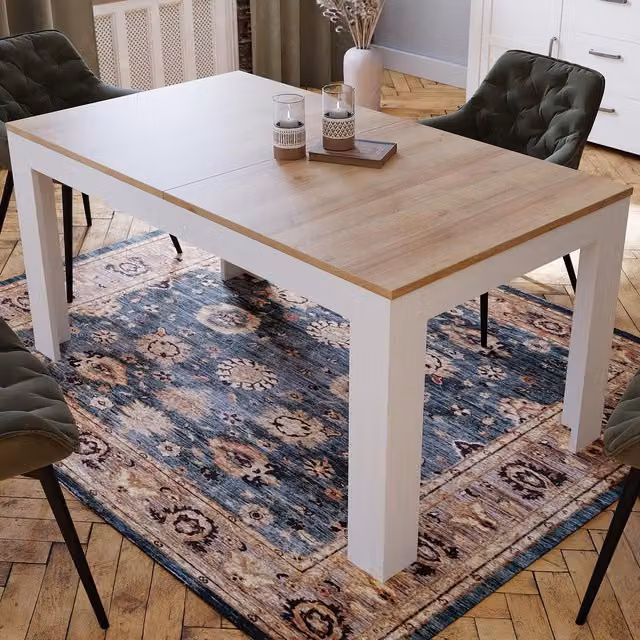 Furniture To Go Bohol Extendable Rectangular Dining Table in White Oak Wood