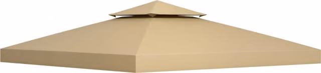 Outsunny Replacement Canopy Top Cover for Double Tier Gazebo, Deep Beige, 3 x 3 m – 1