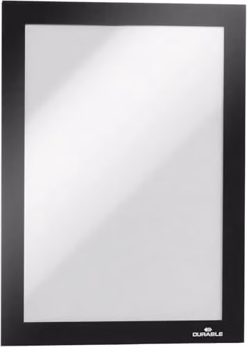 Durable DURAFRAME Self-Adhesive Magnetic Signage Frames, A5, Black, Pack of 2