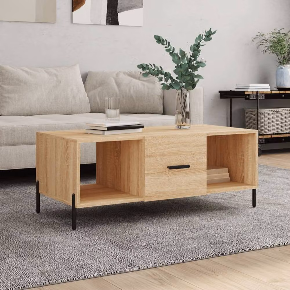 Berkfield Home Sonoma Oak Decorative Coffee Table in Brown, W/D/H: 102 x 50 x 40 cm – 2