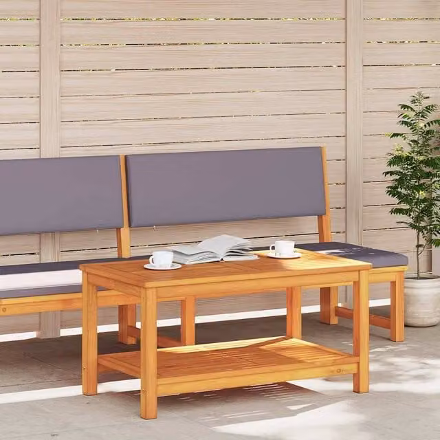 Berkfield Home Modern Rectangular Coffee Table in Brown Solid Acacia Wood, W/D/H: 110 x 55 x 45 cm – 1