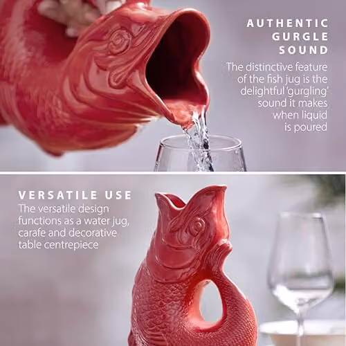 Wade Fish Ceramic Jug, Red, 0.6 l – 4