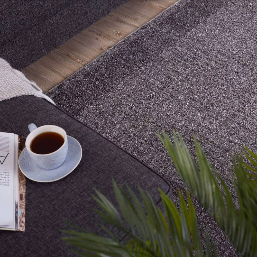 THE RUGS Efes Collection Modern Grey Bordered Rectangular Area Rug, W: 60 cm, L: 240 cm – 8