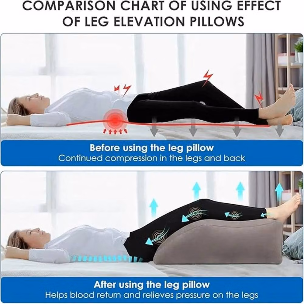 NESTLUNE Inflatable Leg Elevation Wedge Pillow in Grey – 3