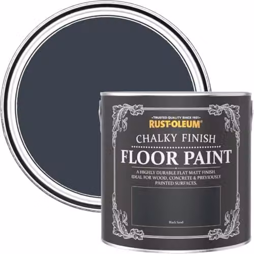 Rust-Oleum Black Scratch-Proof Floor Paint in Matt Finish, Black Sand, 2.5L