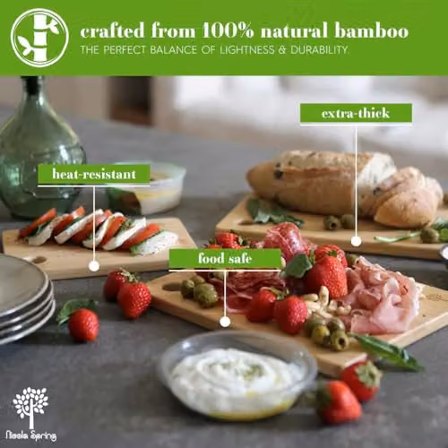 Nicola Spring 3 Piece Brown Bamboo Chopping Board Set – 2