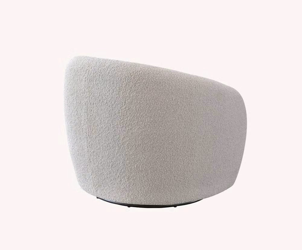 Stratus Interiors Adam Boucle Accent Chair in Cream with Solid Wood Frame, W: 87 cm, D: 78 cm, H: 72 cm – 2