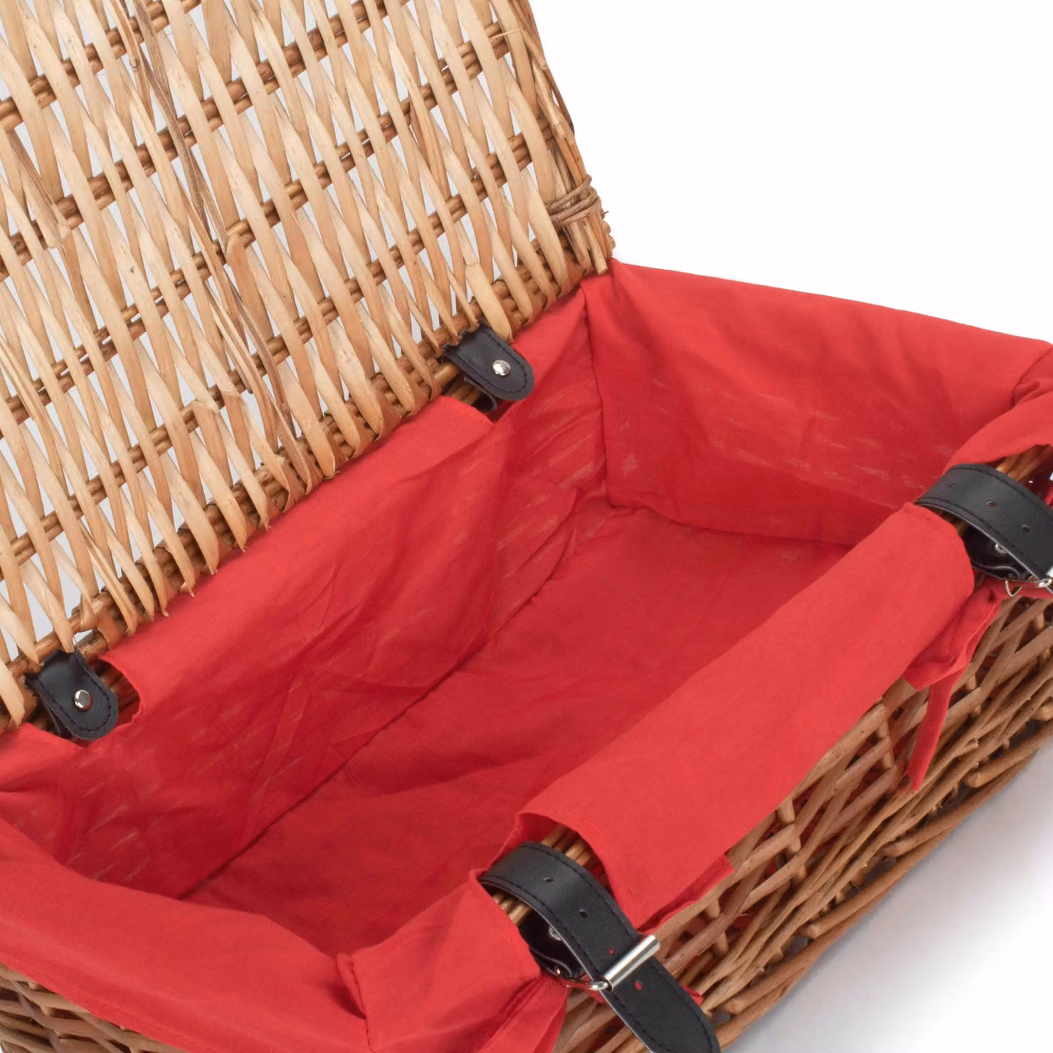 Red Wicker Rectangular Empty Gift Hamper with Cotton Lining – 3