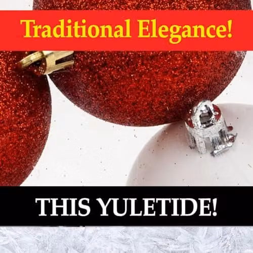 VFM e-Store Red, White and Gold Round Christmas Tree Baubles, 5cm (8 Pack) – 8