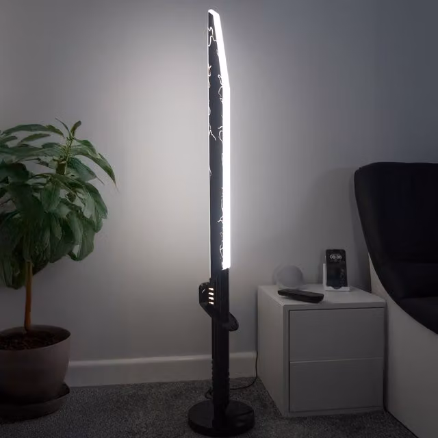 Menkind Star Wars The Mandalorian Darksaber 48 inch Floor Standing LED Light in Black and White – 1