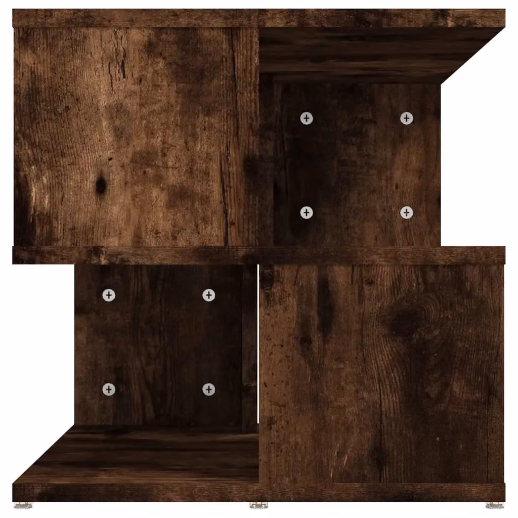 Berkfield Home Modern Square Side Table in Smoked Oak Brown, W/D/H: 40 x 40 x 40 cm – 4