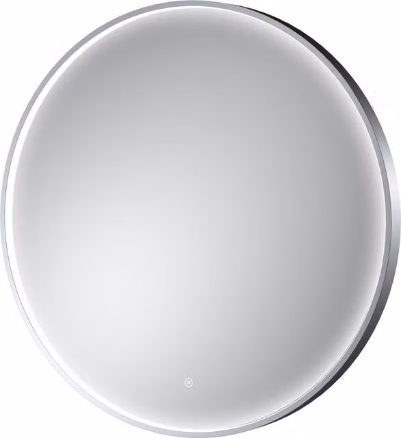 Balterley Round Inset Framed LED Touch Sensor Mirror in Silver with Chrome Finish, Diameter: 80 cm