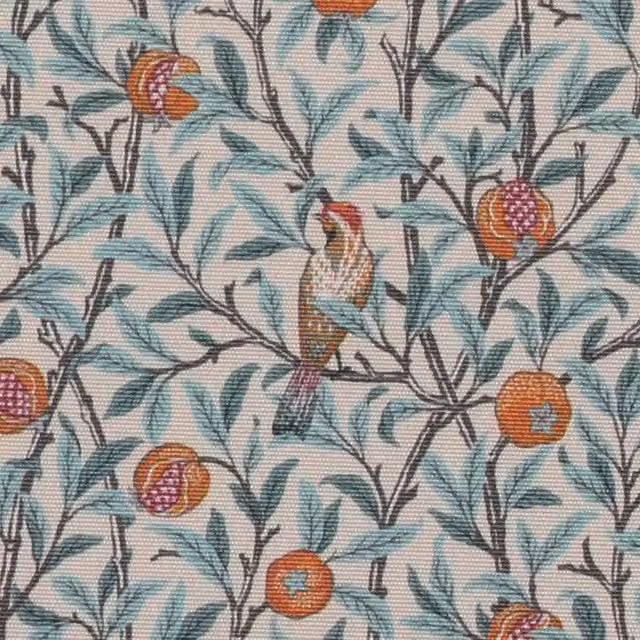 William Morris Birds & Pomegranate Outdoor Fabric in Tourmaline Multicolour
