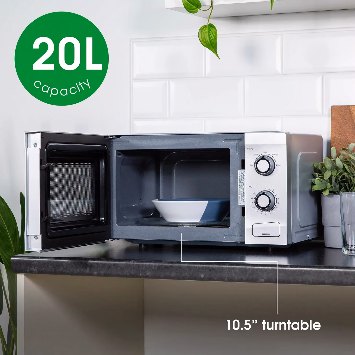 Abode AMM2001-M 20 Litre 700W Manual Solo Microwave in Silver – 4