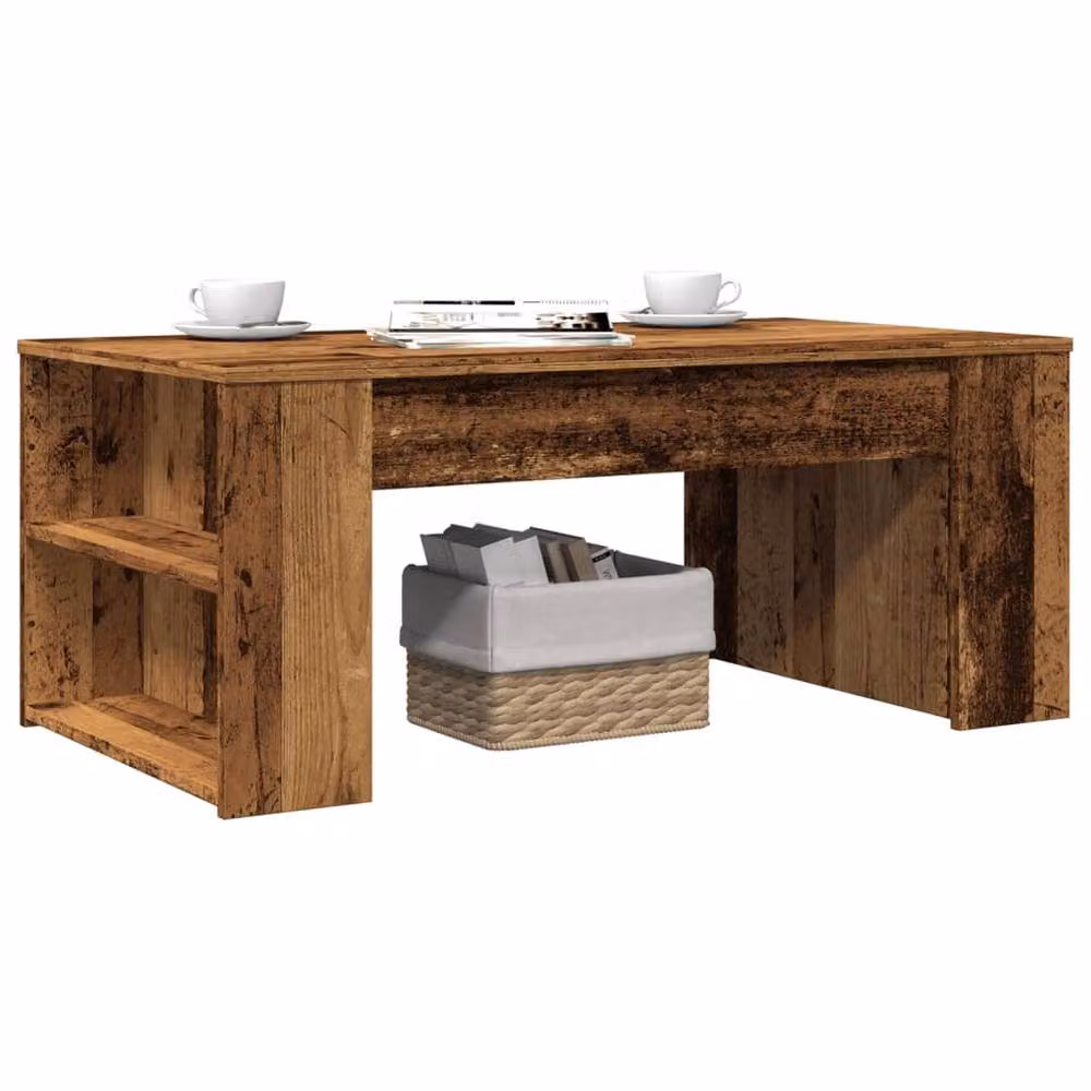 Berkfield Home Decorative Coffee Table in Brown Old Wood, W/D/H: 102 x 55 x 42 cm – 1